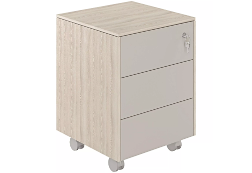 Тумба мобильная, цвет ясень + серый камень