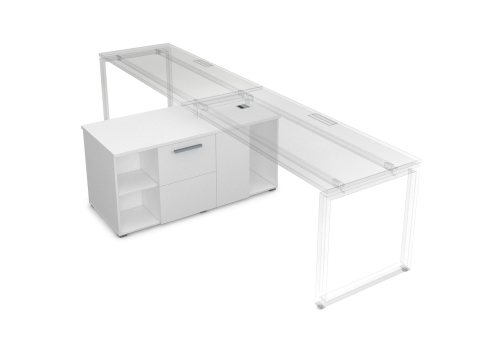 Тумба двухсторонняя с отсеком Платинум Персонал, цвет белый премиум