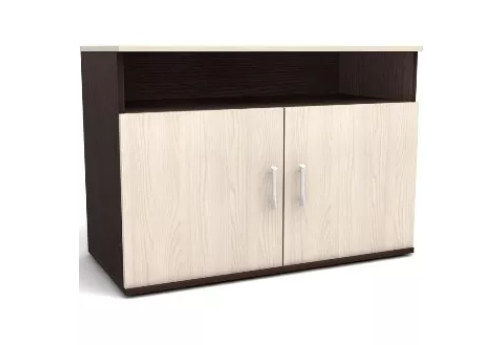 Тумба под оргтехнику, цвет дуб молочный + венге