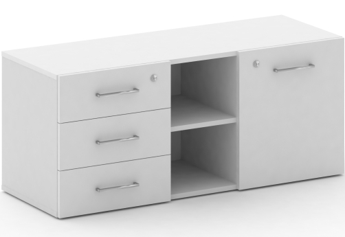 Греденция Квентин, цвет белый + белый бриллиант