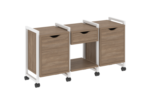 Тумба мобильная наборная вариант 7 Европа, цвет дуб аризона + белый
