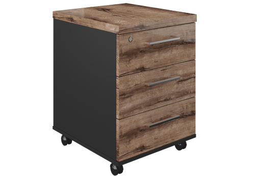 Тумба подкатная, цвет дуб + черный