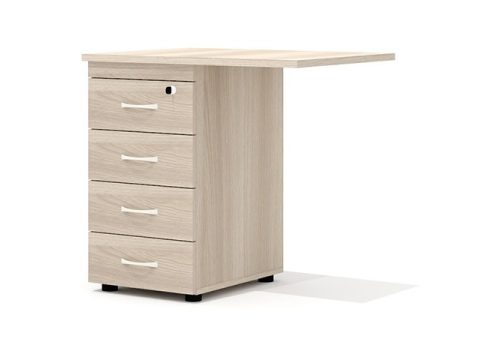 Тумба приставная (4 ящика с замком) Колибри, цвет ясень шимо