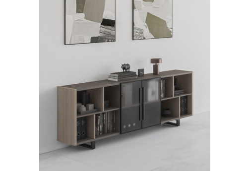 Греденция Британия, цвет дуб + серый