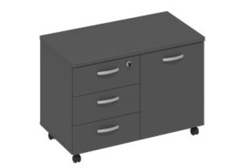 Тумба для оргтехники Мира Нумо, цвет антрацит премиум