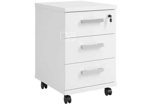 Тумба мобильная с замком, цвет белый