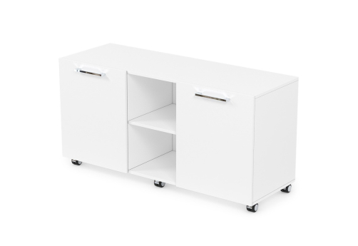 Тумба сервисная мобильная с нишей Кенвуд Конференц, цвет белый премиум