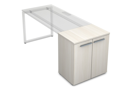 Тумба распашная Платинум Персонал, цвет слоновая кость