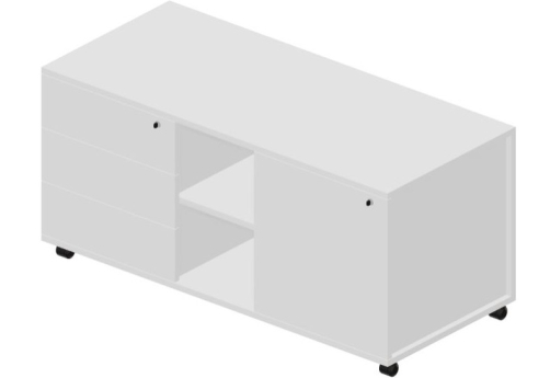 Тумба сервисная усиленная левая Кристо Директ, цвет белый