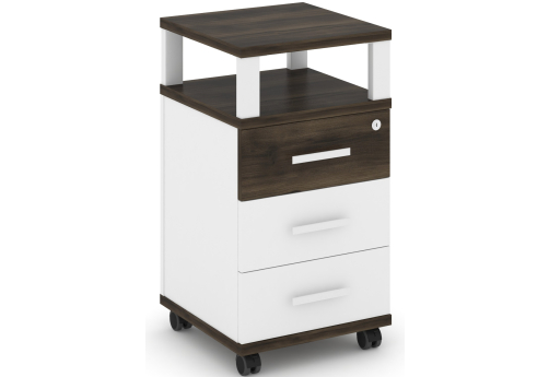 Тумба мобильная 3 ящика с надставкой Динен, цвет дуб мали-белый