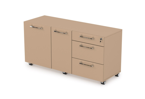 Тумба сервисная мобильная с ящиками Кенвуд Конференц, цвет мокко