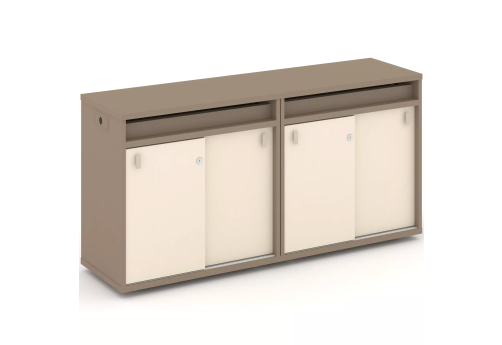 Тумба двойная с топом (набор №3, вариант 1), цвет латте + сатин