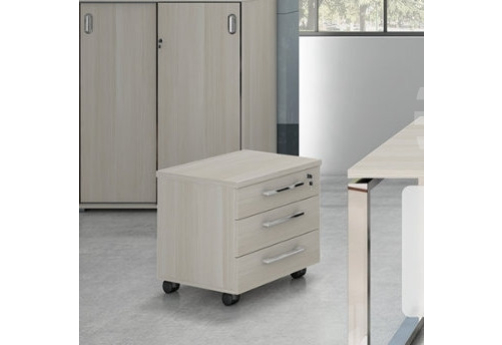 Тумба подкатная 3 ящика Платинум, цвет слоновая кость