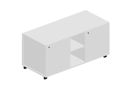 Тумба сервисная левая Кристо Директ, цвет белый