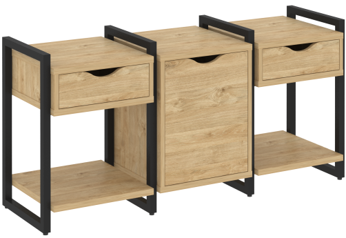 Тумба наборная вариант 6 Европа, цвет тиквуд светлый + черный