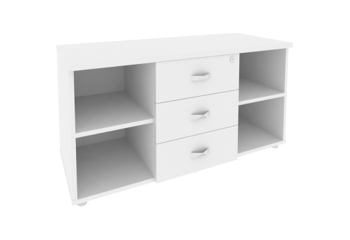 Тумба сервисная с ящиками, цвет белый