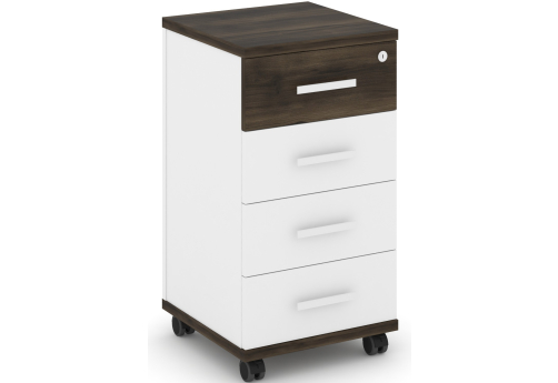 Тумба мобильная 4 ящика Динен, цвет дуб мали-белый