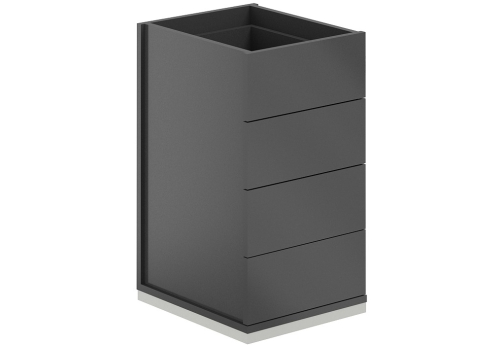 Тумба приставная 4 ящика с замком Фламинго, цвет антрацит