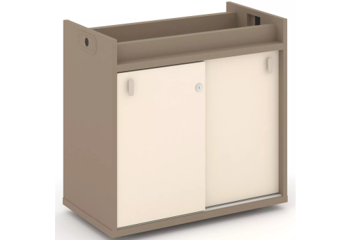 Тумба опорная (купе), цвет латте + сатин