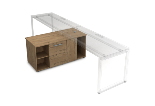 Тумба двухсторонняя с отсеком Платинум Персонал, цвет тиковое дерево