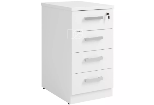 Тумба приставная с замком, цвет белый