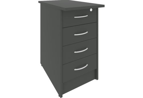 Тумба приставная (4 ящика с замком), Нотте, цвет антрацит