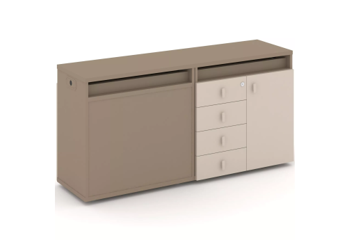 Тумба двойная с топом (набор №2, вариант 2), цвет латте + капучино