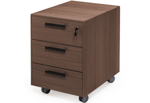 Тумба 3 ящика, цвет эвкалипт темный + черный