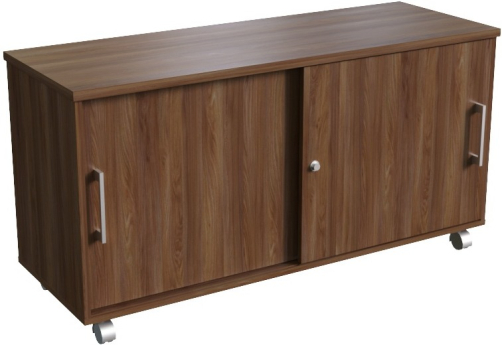 Тумба стационарная с раздвижными дверями, цвет темный дуб