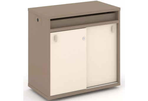 Тумба одиночная с топом (купе), цвет латте + сатин