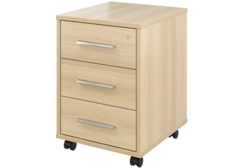 Тумба мобильная 3 ящика с замком, цвет акация