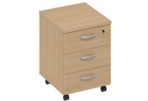 Тумба подкатная (3 ящика) Мира Нумо, цвет натуральный дуб