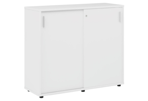 Тумба с раздвижными фасадами, цвет белый