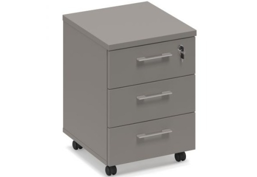 Тумба подкатная 3 ящика с замком Види Вуд, цвет мокко