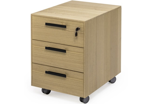 Тумба 3 ящика, цвет эвкалипт светлый + черный