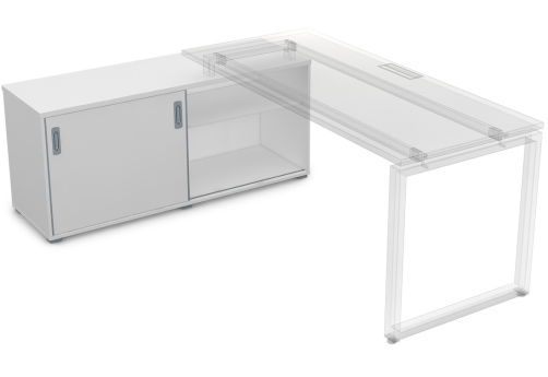 Тумба купе односторонняя Платинум Персонал, цвет белый премиум