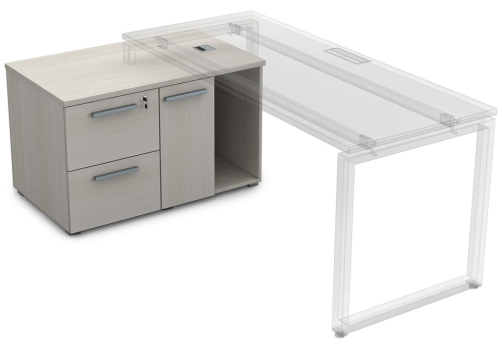 Тумба с 2-мя ящиками и дверкой Платинум Персонал, цвет слоновая кость