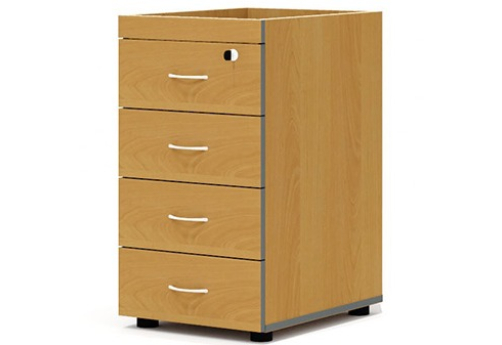 Тумба приставная (4 ящика с замком) Колибри, цвет ольха