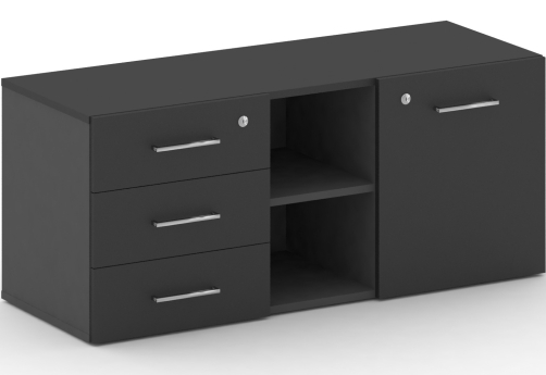 Греденция Квентин, цвет черный + базальт