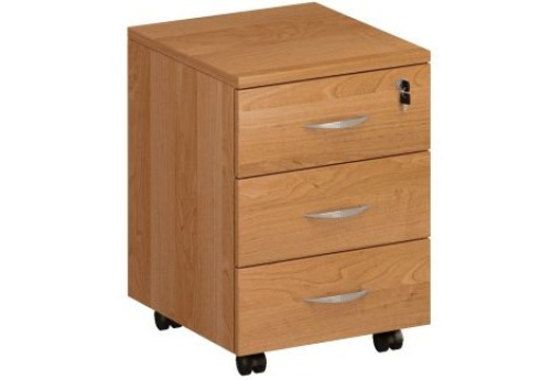 Тумба подкатная 3 ящика с замком Тарли, цвет ольха