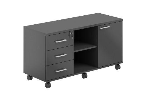 Тумба сервисная мобильная с замком Фламинго, цвет антрацит