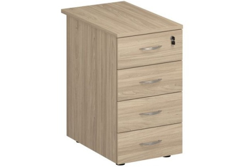 Тумба приставная 4 ящика с центральным замком Тарли, цвет вяз светлый