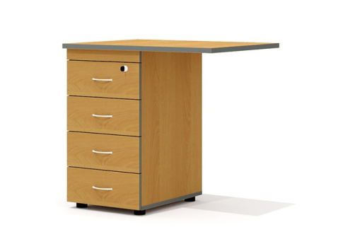 Тумба приставная (4 ящика с замком) Колибри, цвет ольха