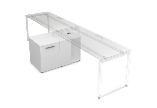 Тумба двухсторонняя Платинум Персонал, цвет белый премиум