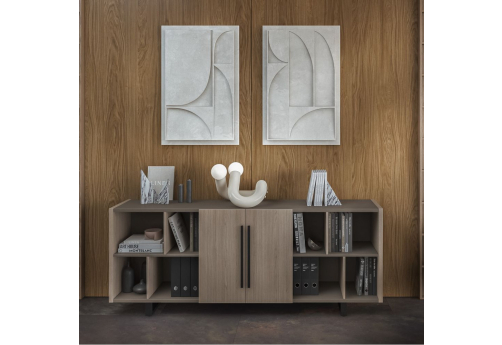 Греденция Британия, цвет дуб + серый