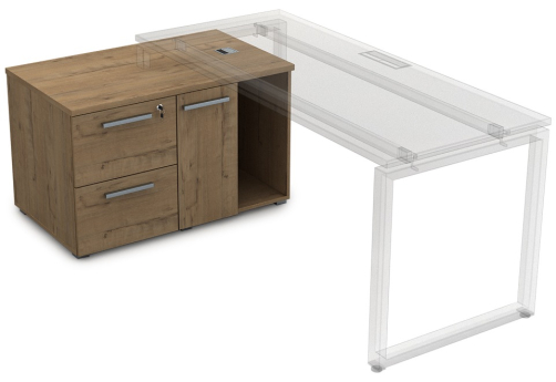 Тумба с 2-мя ящиками и дверкой Платинум Персонал, цвет тиковое дерево