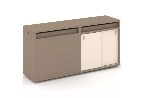 Тумба двойная с топом (набор №3, вариант 2), цвет латте + сатин