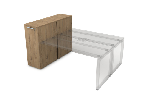 Тумба с выкатной секцией и общим топом Платинум Персонал, цвет тиковое дерево
