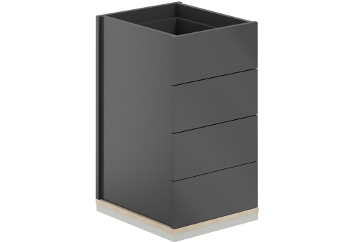 Тумба приставная 4 ящика с замком Фламинго, цвет антрацит + акация