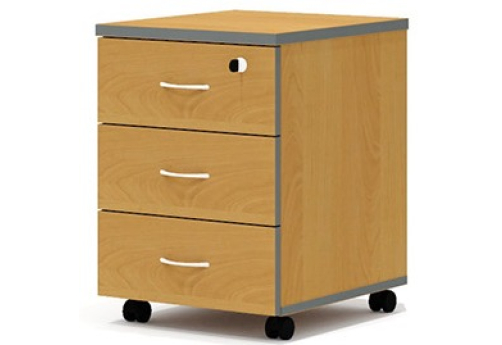 Тумба подкатная (3 ящика с замком) Колибри, цвет ольха